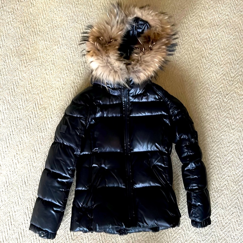 SAM puffer coat with fur trimmed hood